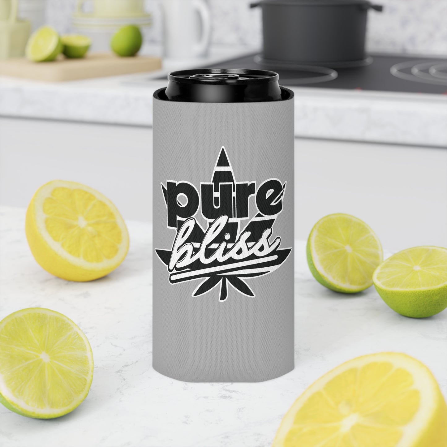 Can Cooler Pure Bliss Monotone Logo