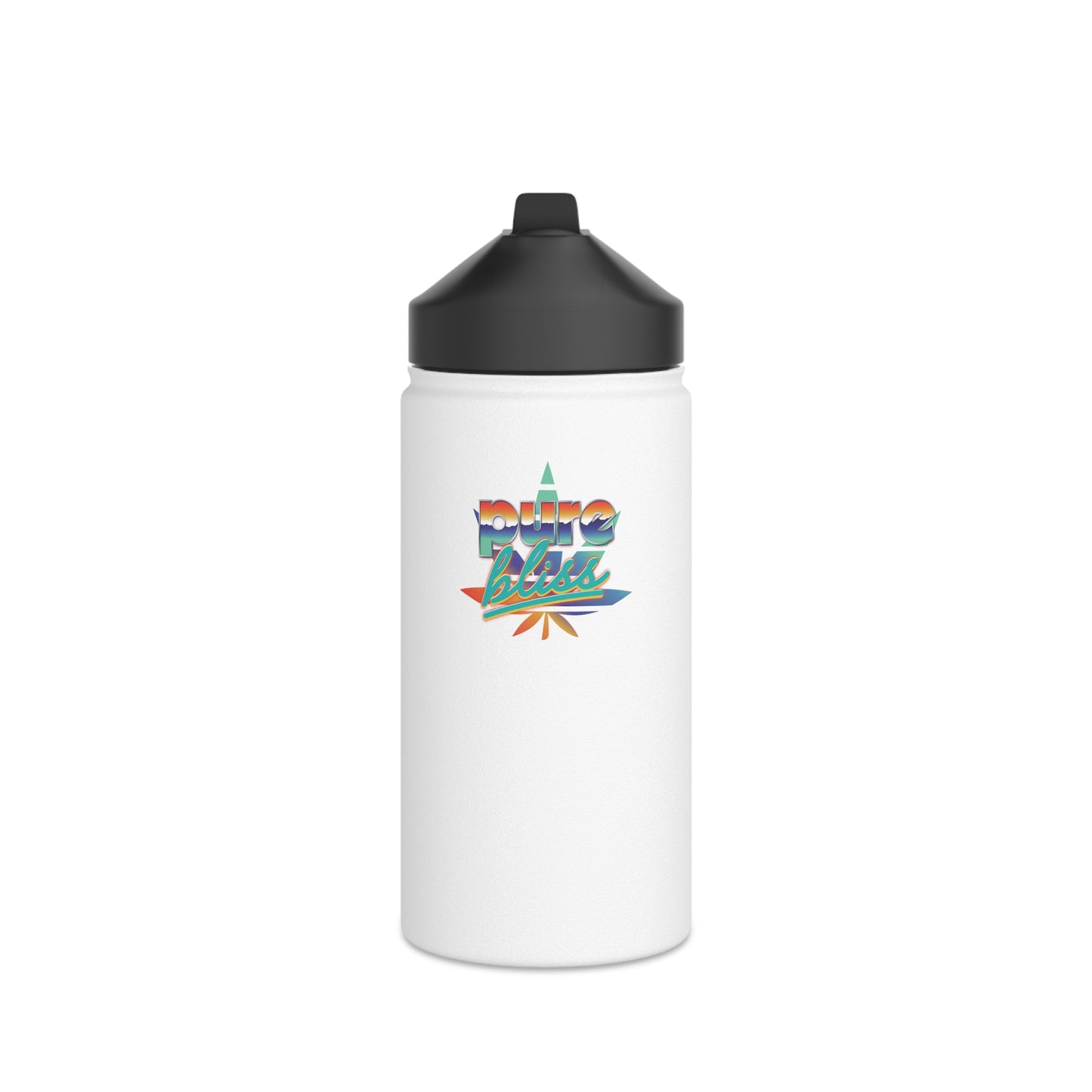 Stainless Steel Water Bottle Pure Bliss Vaporwave Logo