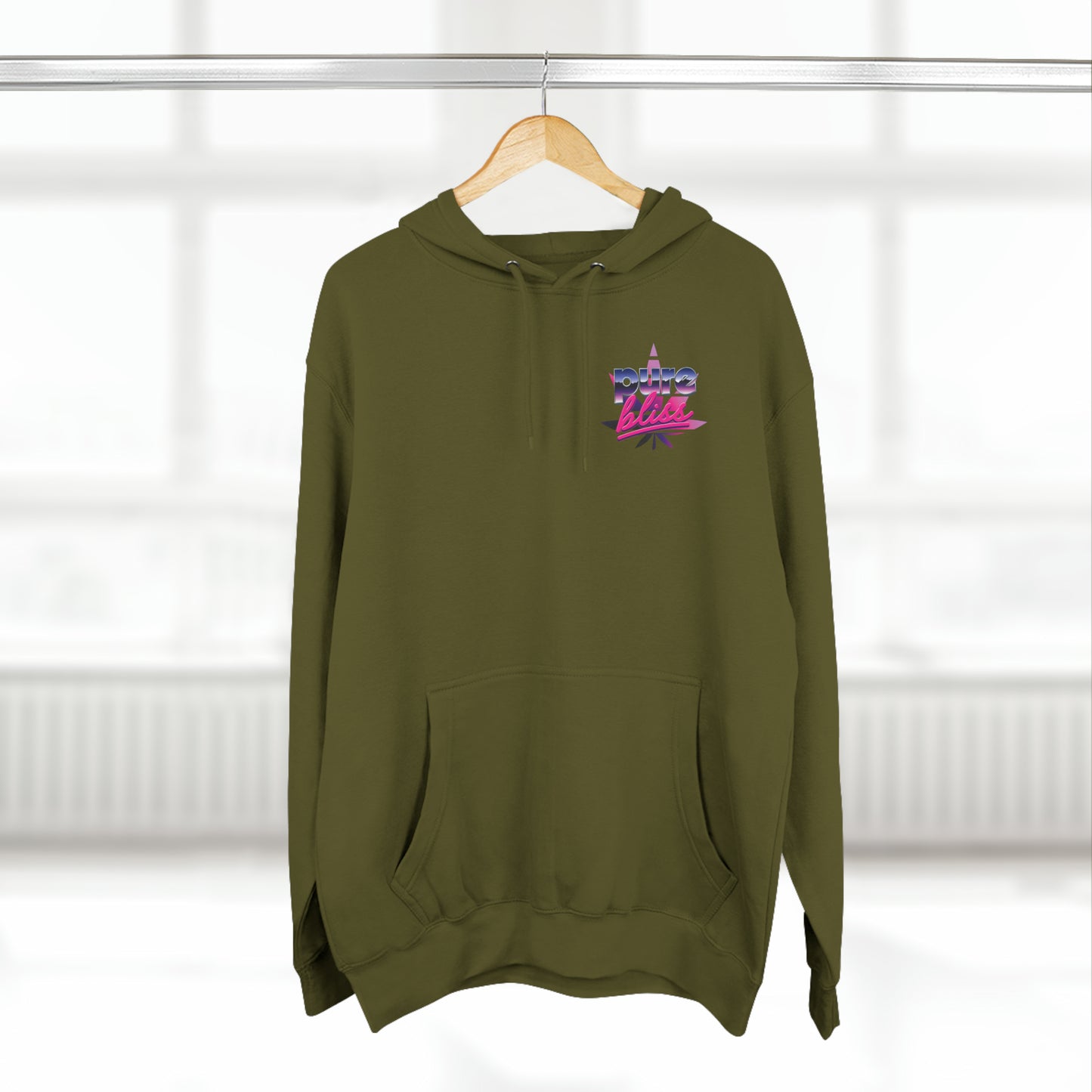 Unisex Premium Pullover Hoodie Pure Bliss Vaporwave Logo