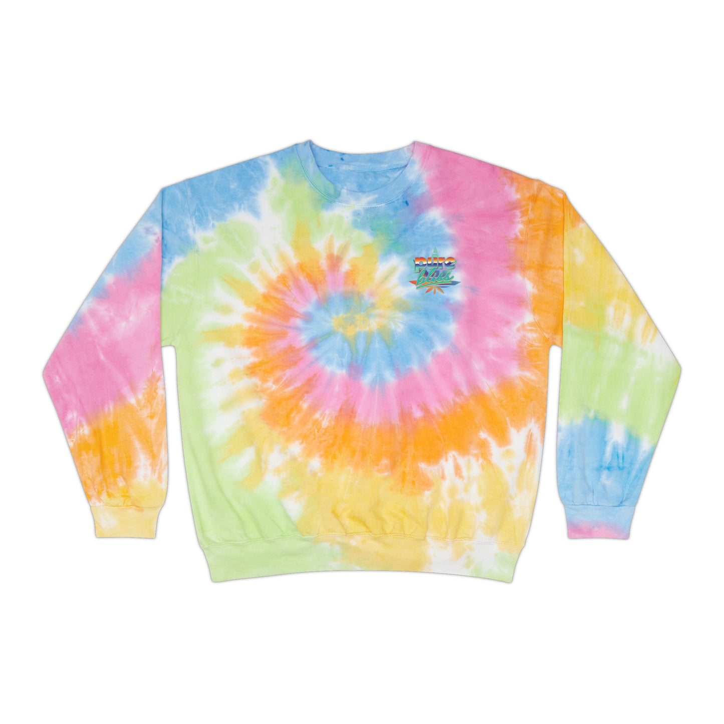 Unisex Tie-Dye Sweatshirt Pure Bliss Vaporwave Logo