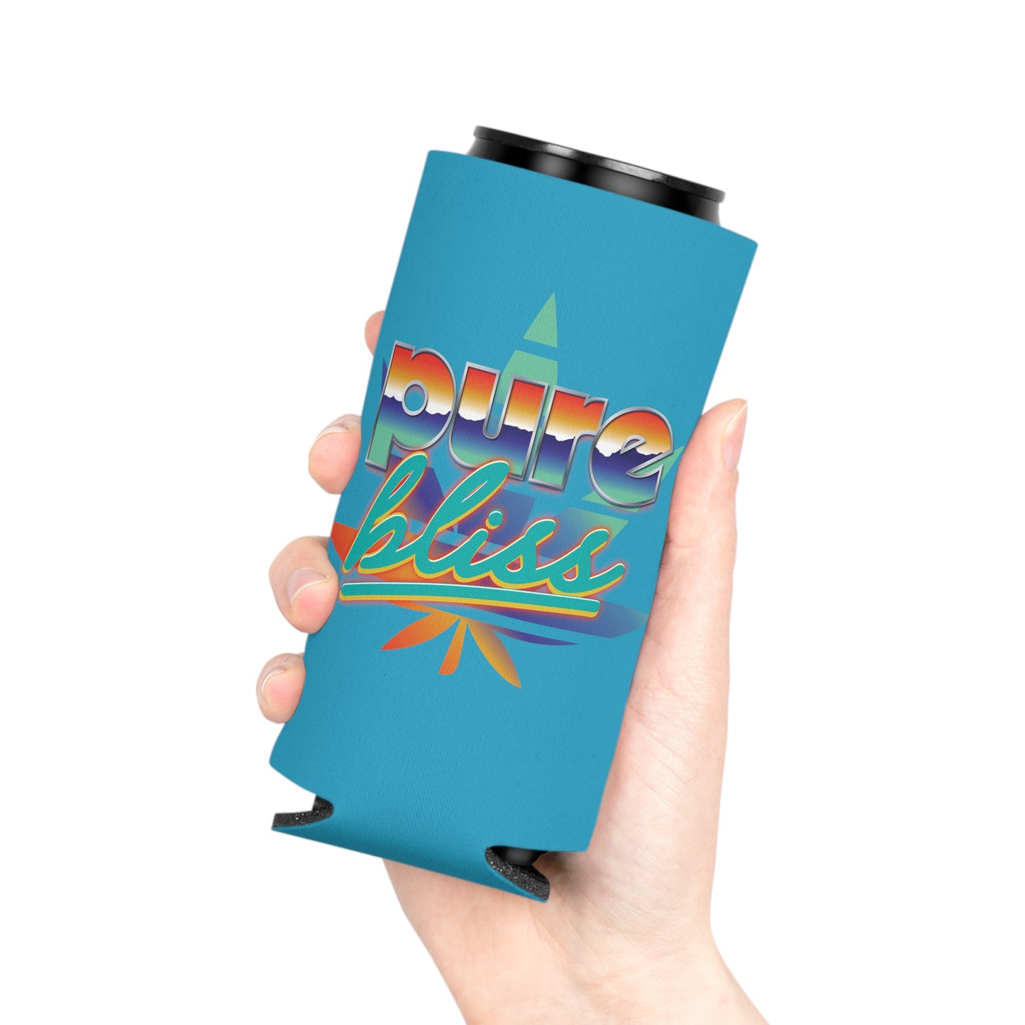 Can Cooler Pure Bliss Vaporwave Logo