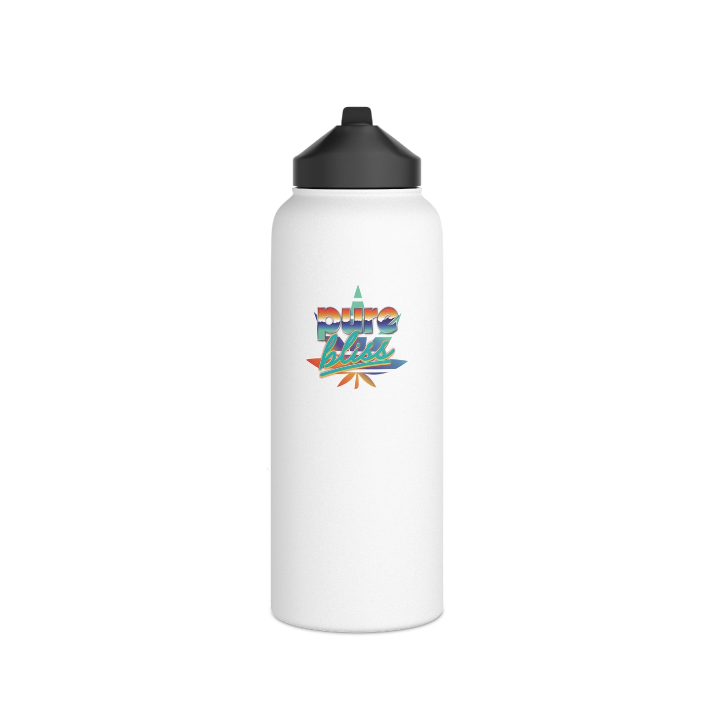 Stainless Steel Water Bottle Pure Bliss Vaporwave Logo