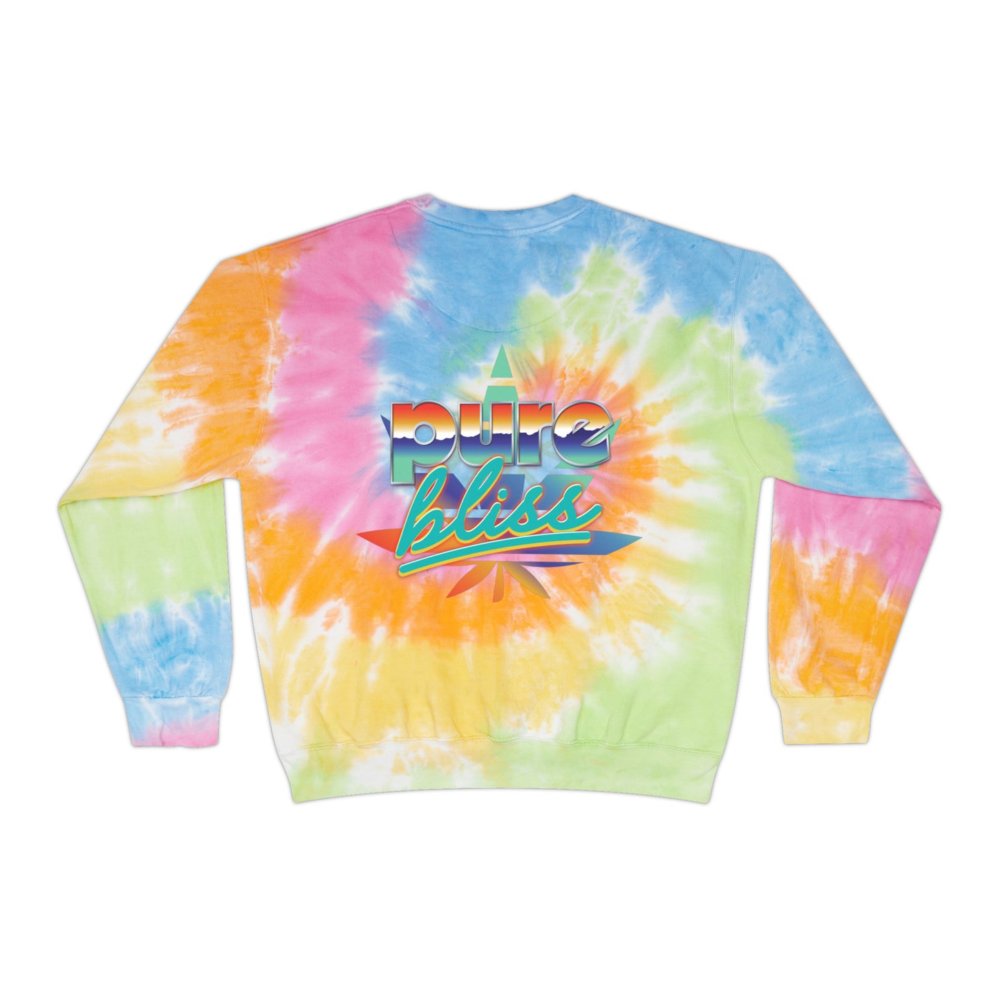 Unisex Tie-Dye Sweatshirt Pure Bliss Vaporwave Logo