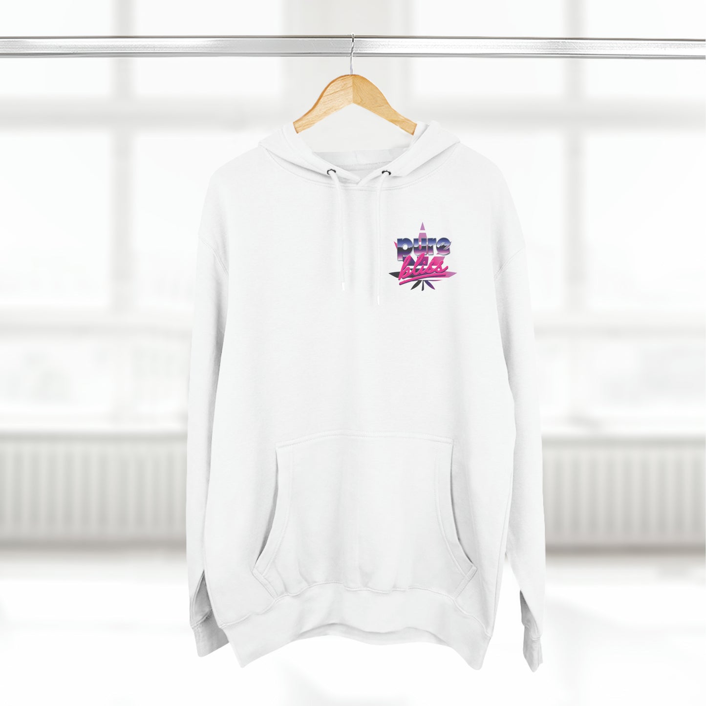 Unisex Premium Pullover Hoodie Pure Bliss Vaporwave Logo