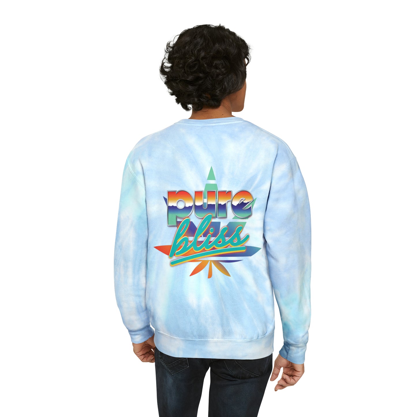 Unisex Tie-Dye Sweatshirt Pure Bliss Vaporwave Logo