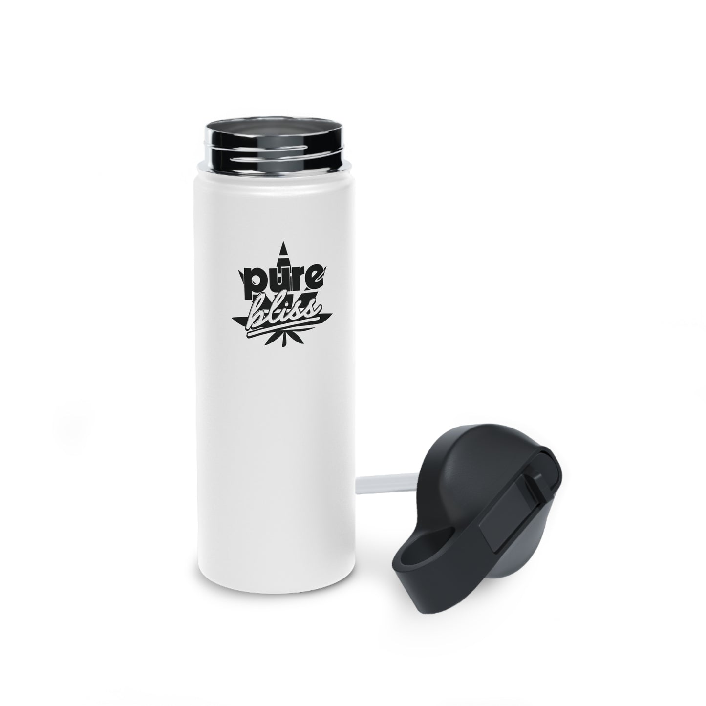 Stainless Steel Water Bottle Pure Bliss Monotone Logo