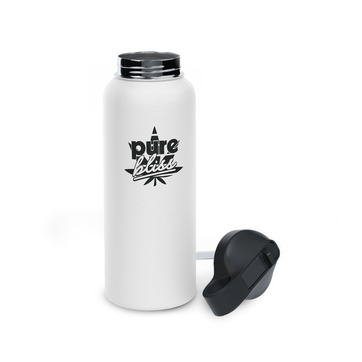 Stainless Steel Water Bottle Pure Bliss Monotone Logo