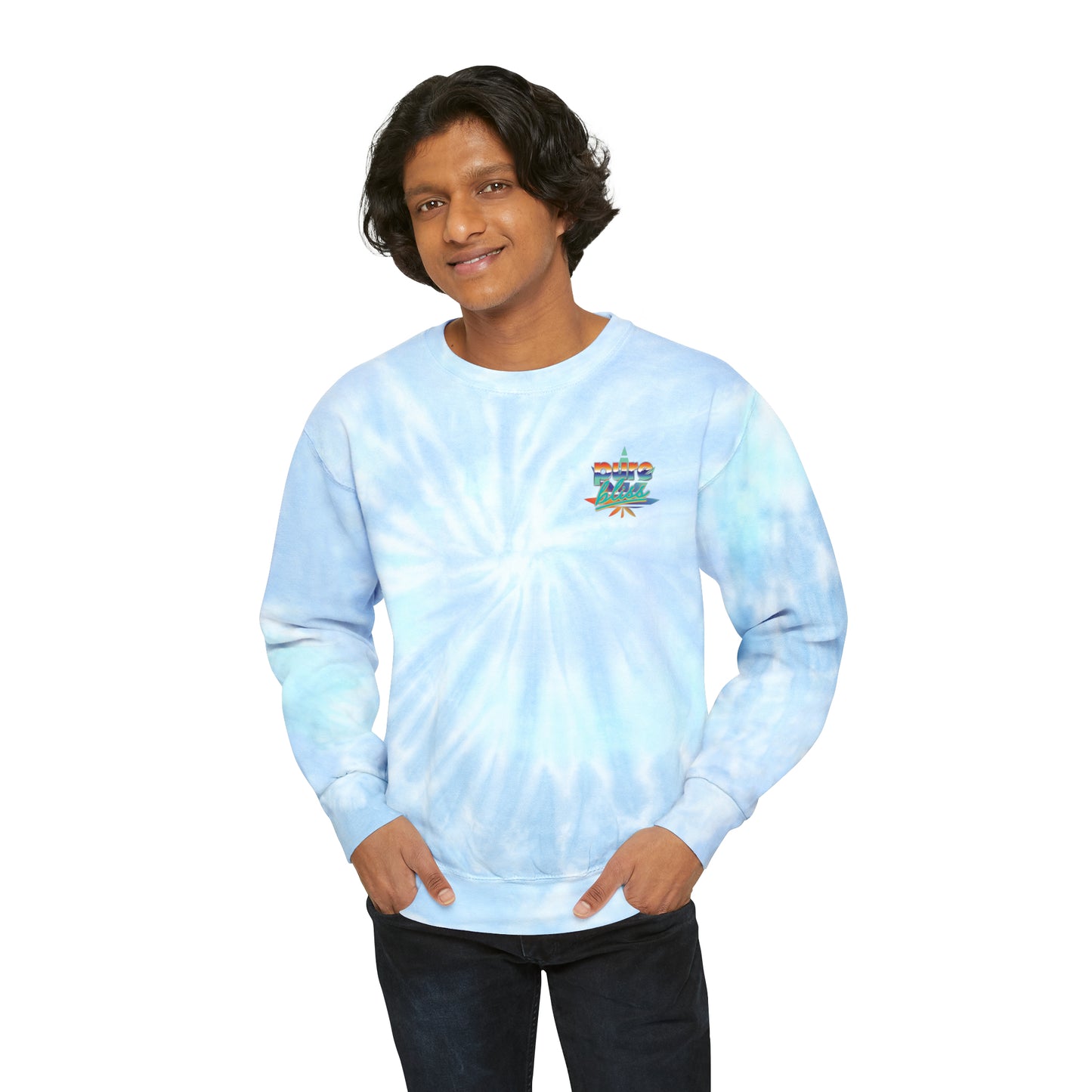 Unisex Tie-Dye Sweatshirt Pure Bliss Vaporwave Logo