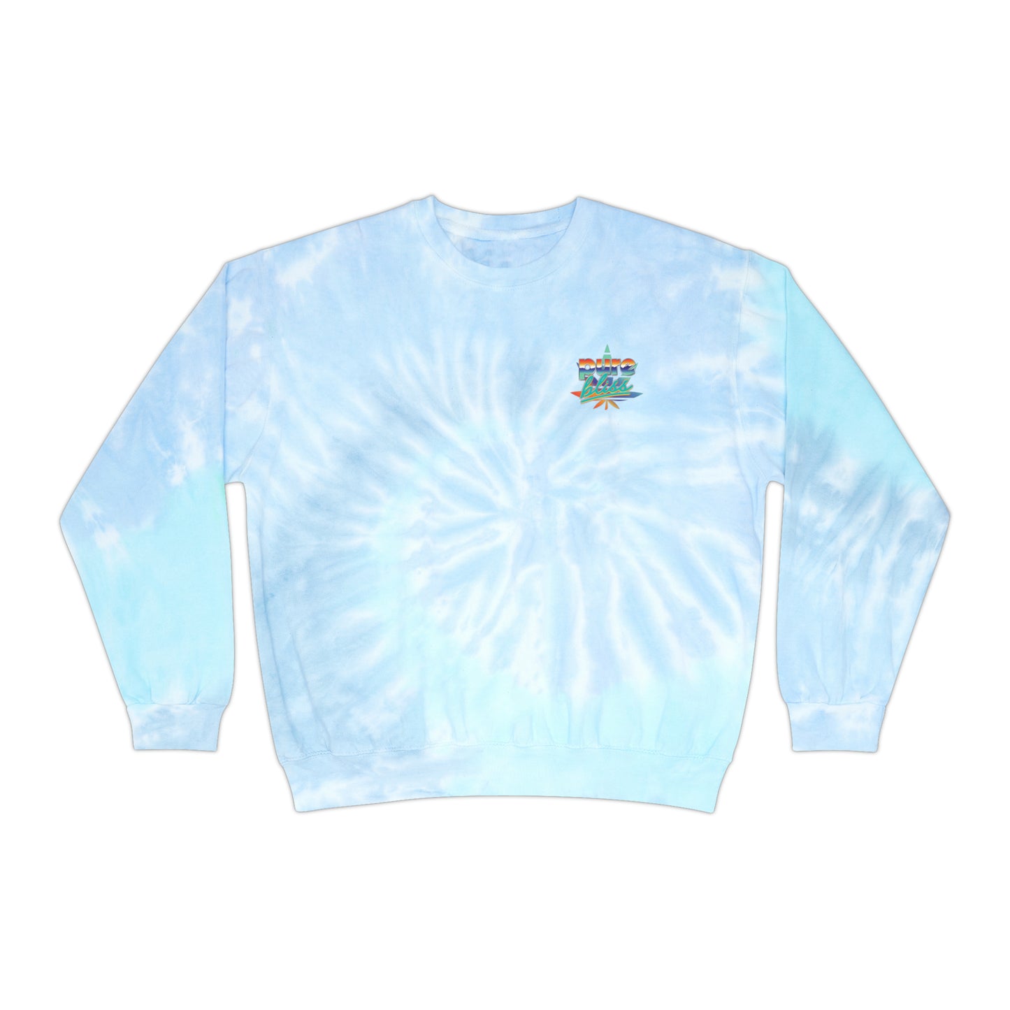 Unisex Tie-Dye Sweatshirt Pure Bliss Vaporwave Logo