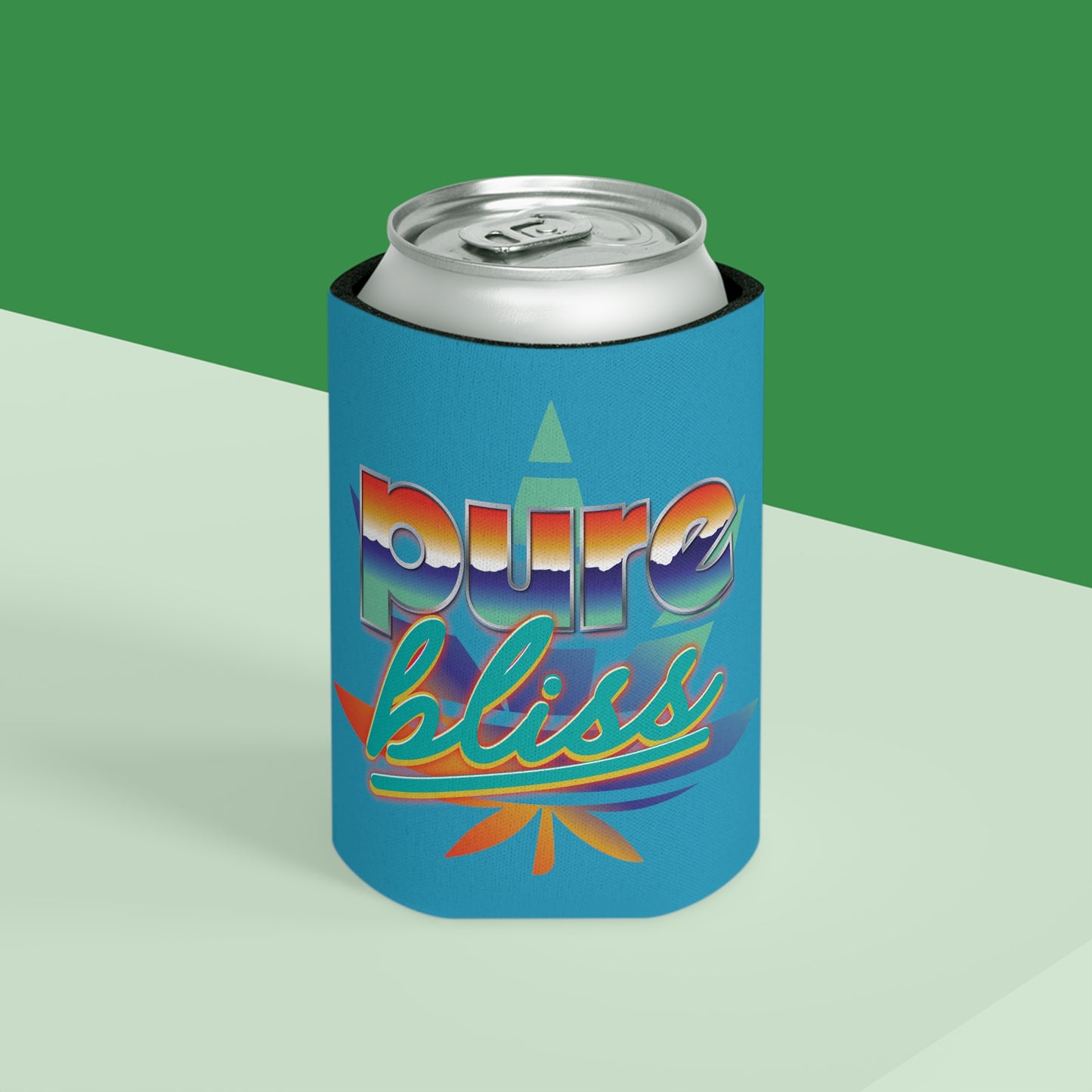 Can Cooler Pure Bliss Vaporwave Logo