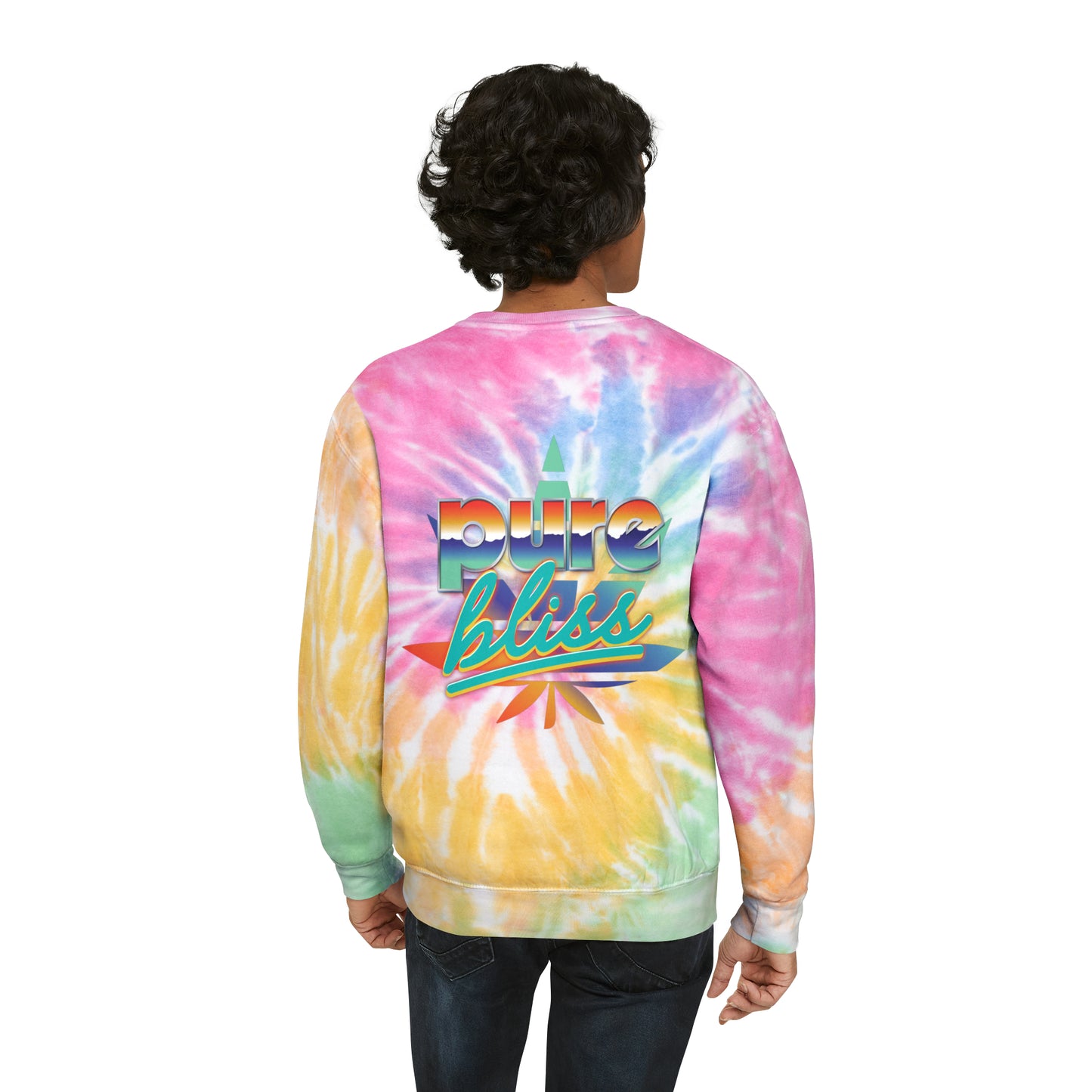 Unisex Tie-Dye Sweatshirt Pure Bliss Vaporwave Logo