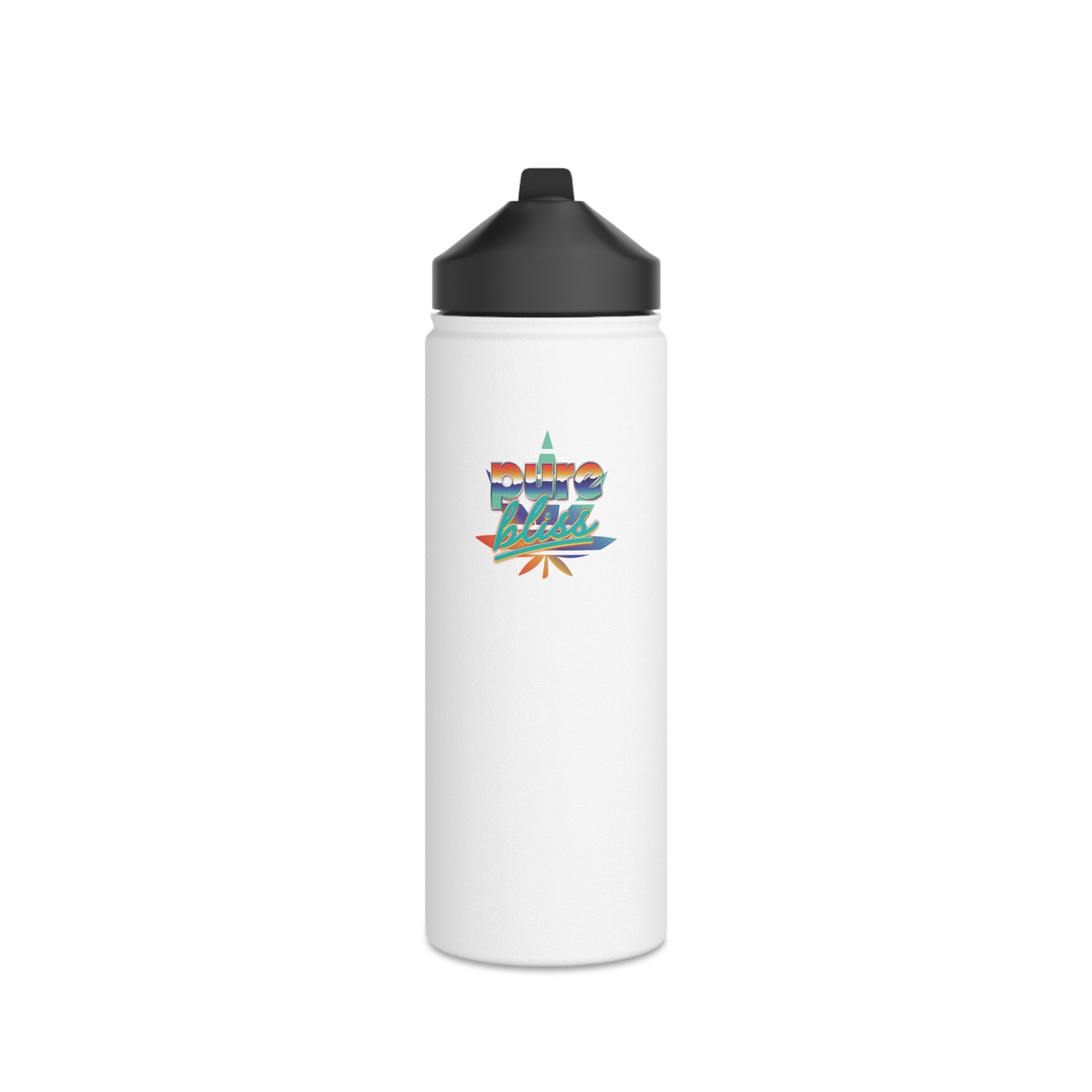 Stainless Steel Water Bottle Pure Bliss Vaporwave Logo