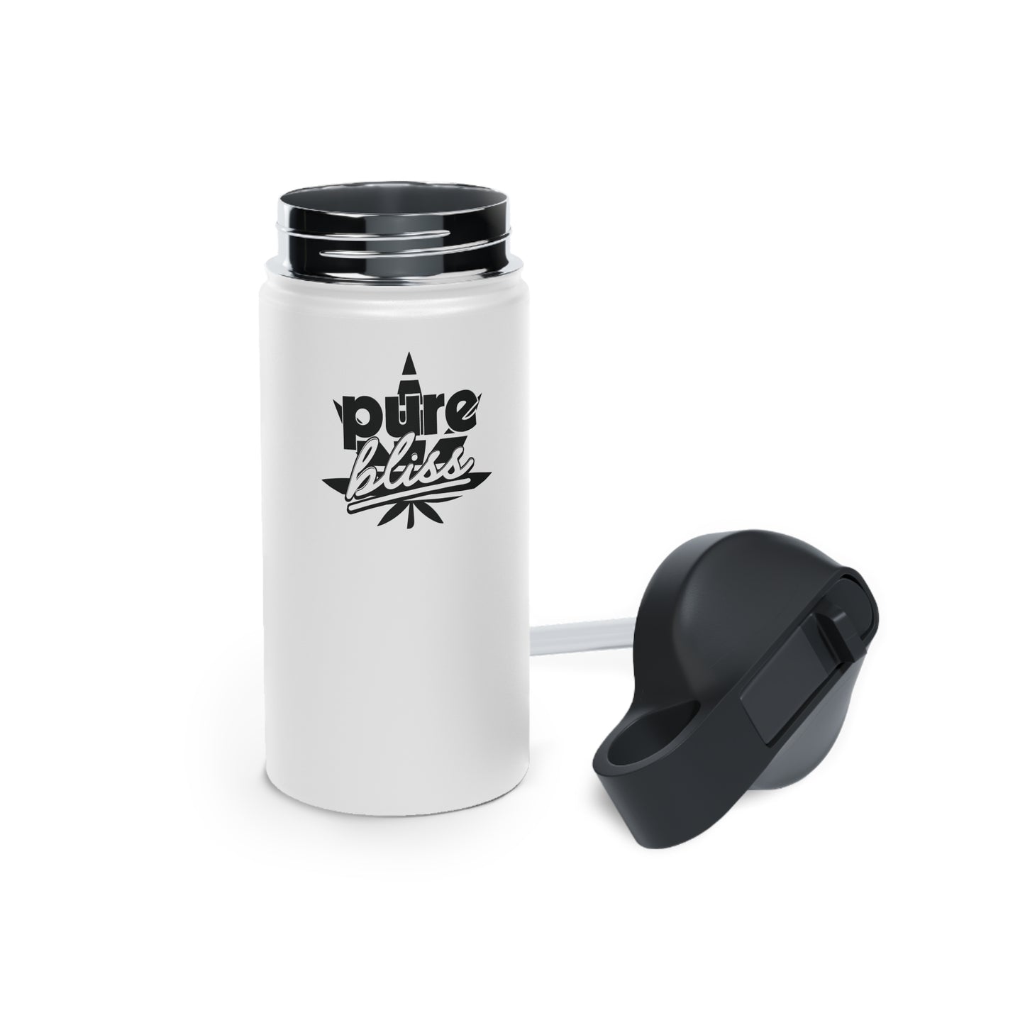 Stainless Steel Water Bottle Pure Bliss Monotone Logo