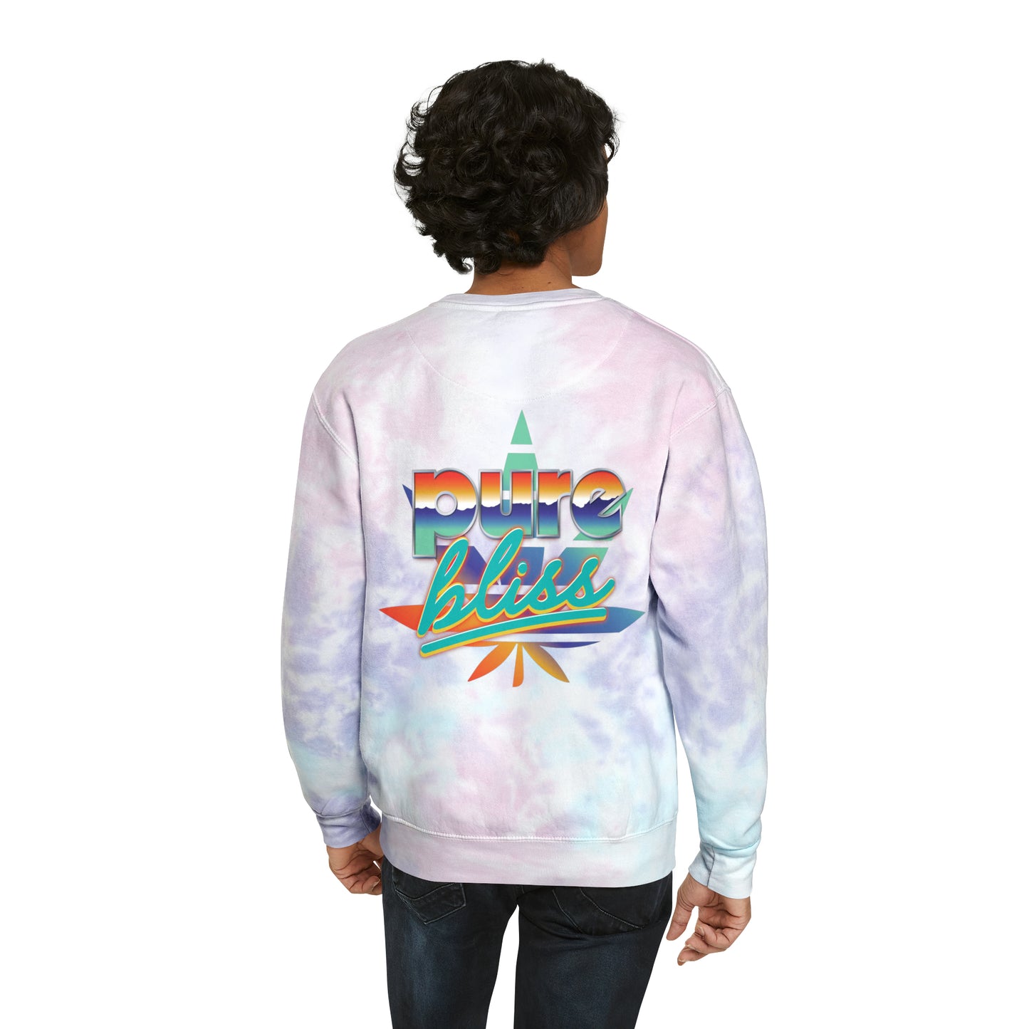 Unisex Tie-Dye Sweatshirt Pure Bliss Vaporwave Logo