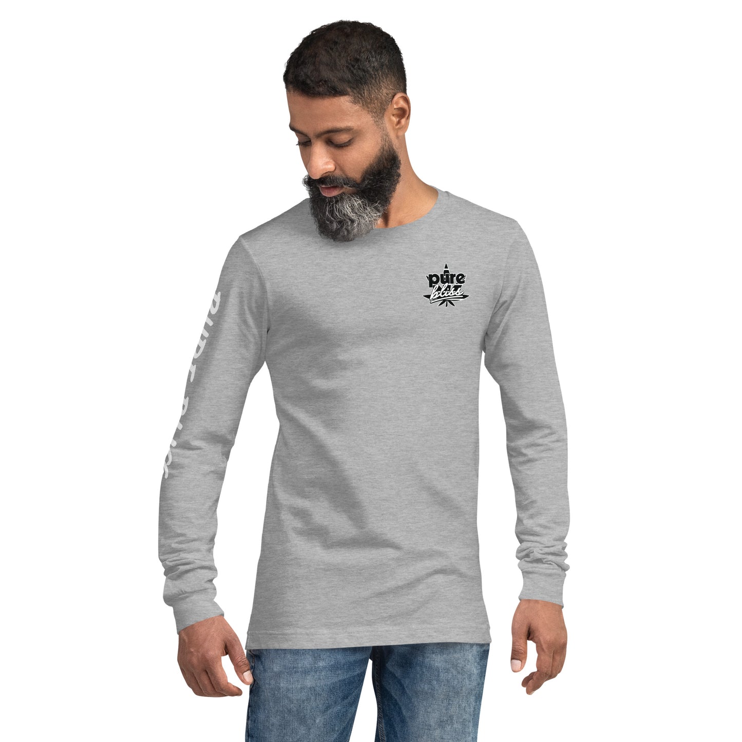 Unisex Long Sleeve Tee Pure Bliss Monotone Logo