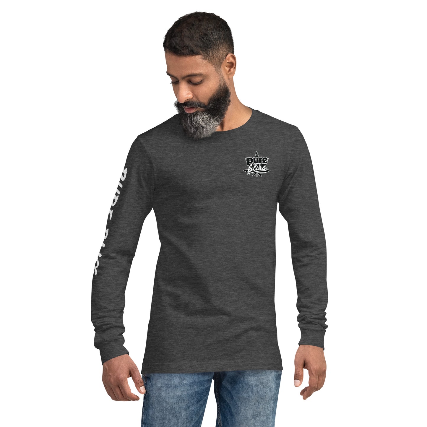 Unisex Long Sleeve Tee Pure Bliss Monotone Logo