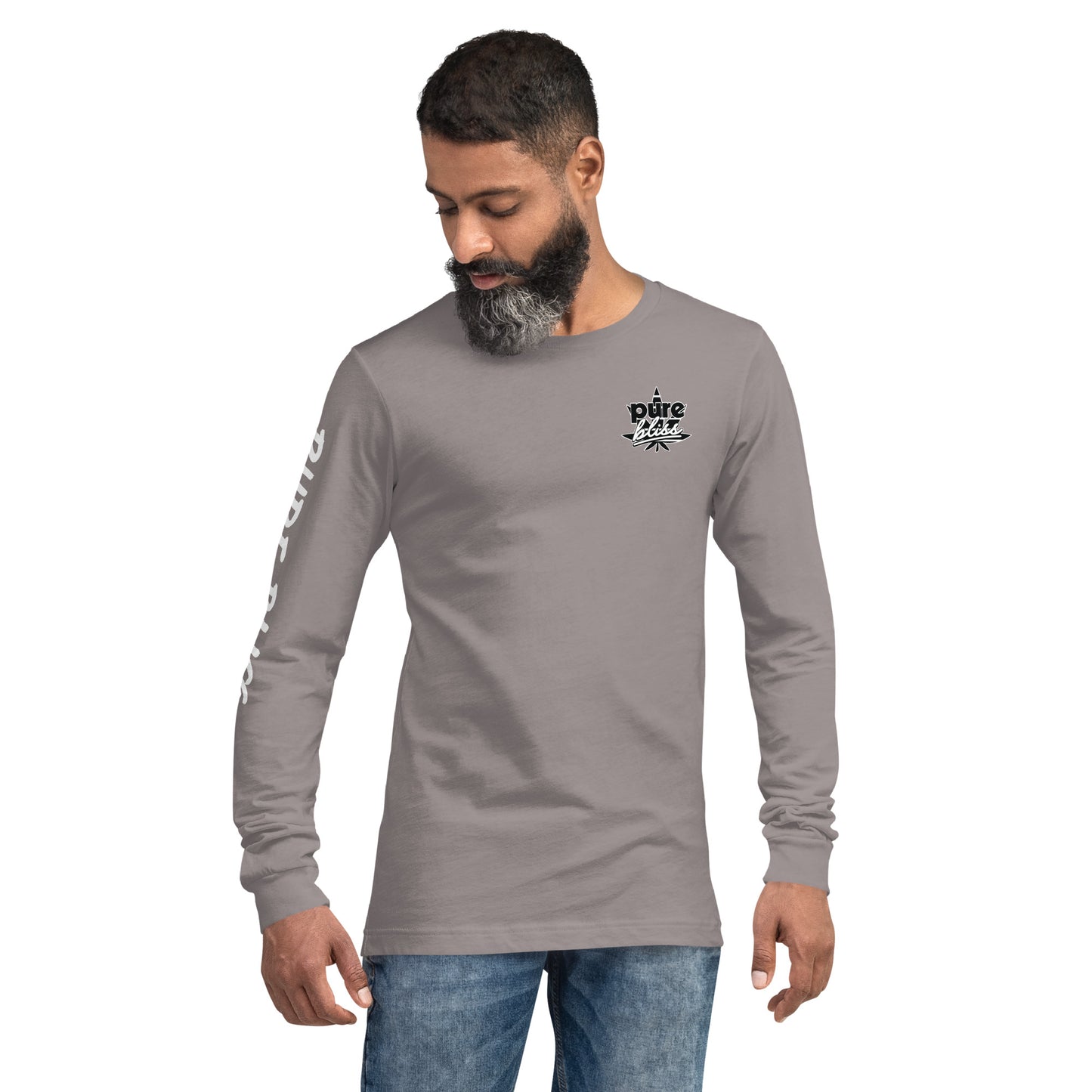 Unisex Long Sleeve Tee Pure Bliss Monotone Logo