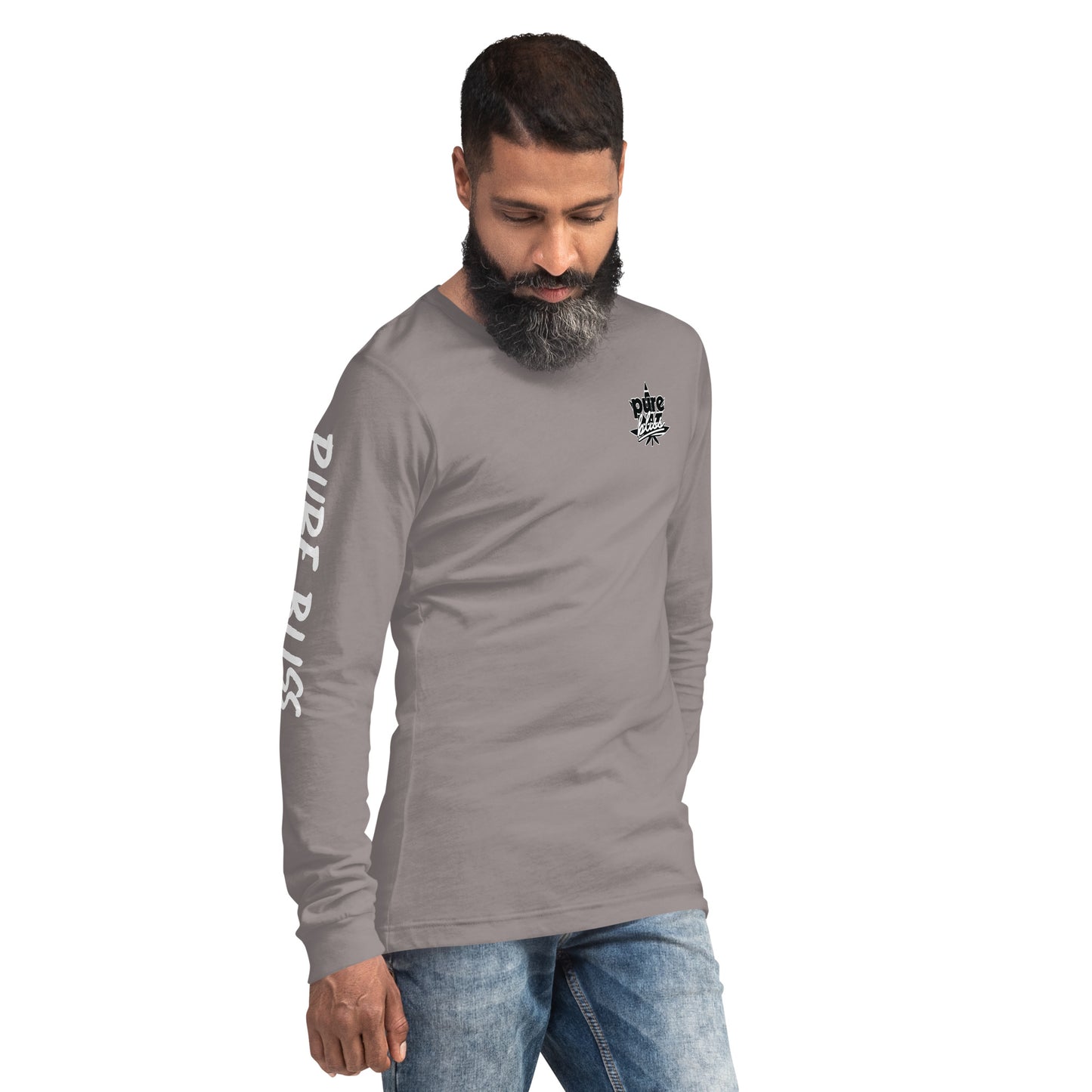 Unisex Long Sleeve Tee Pure Bliss Monotone Logo